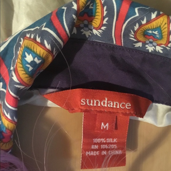 Sundance silk button down blouse long sleeve - Picture 4 of 6